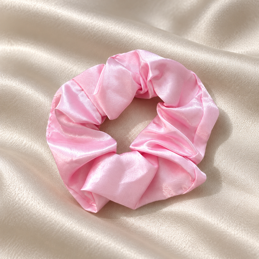 Chouchou en satin rose poudré Curlizea